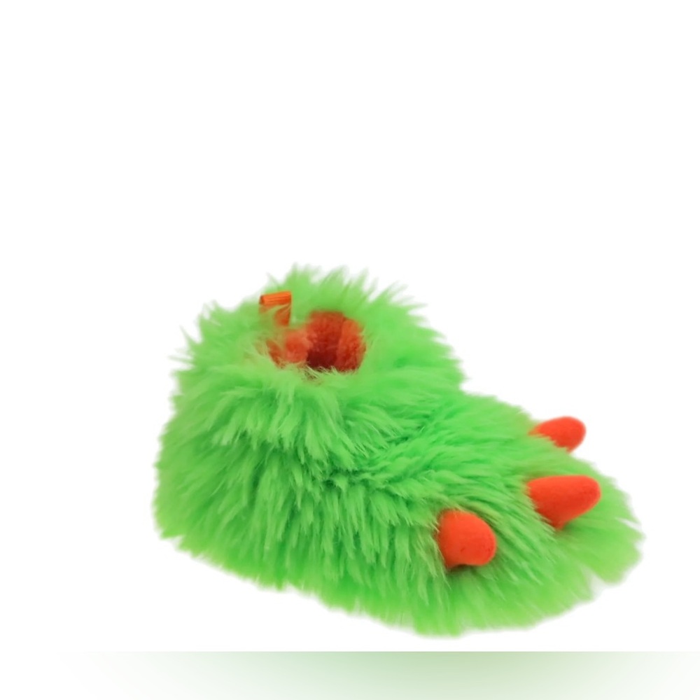 NWT Wonder Nation Baby Dinosaur Slippers Green Fuzzy Soft Claw Booties Size 2‎